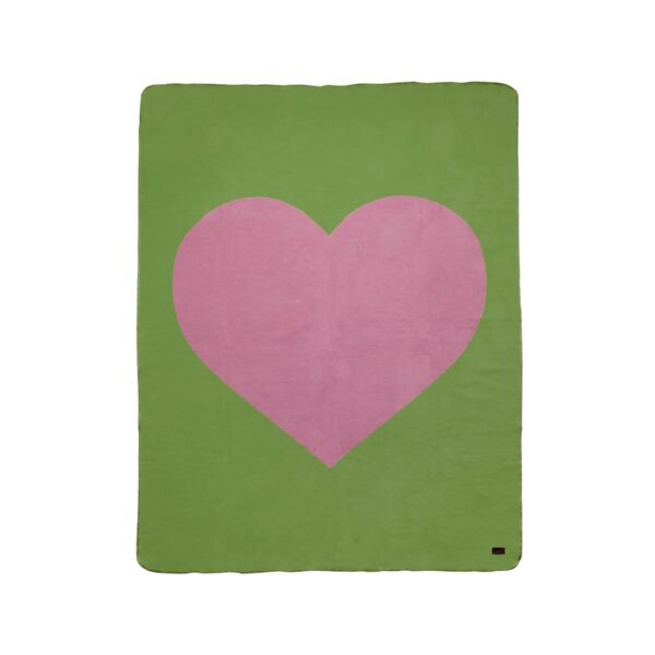 Decke grün mit rosa Herz